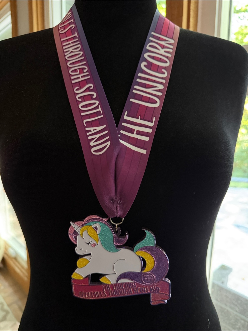 Yes Fit The Unicorky Purple Unicorn Medal Necklace - challenge medal